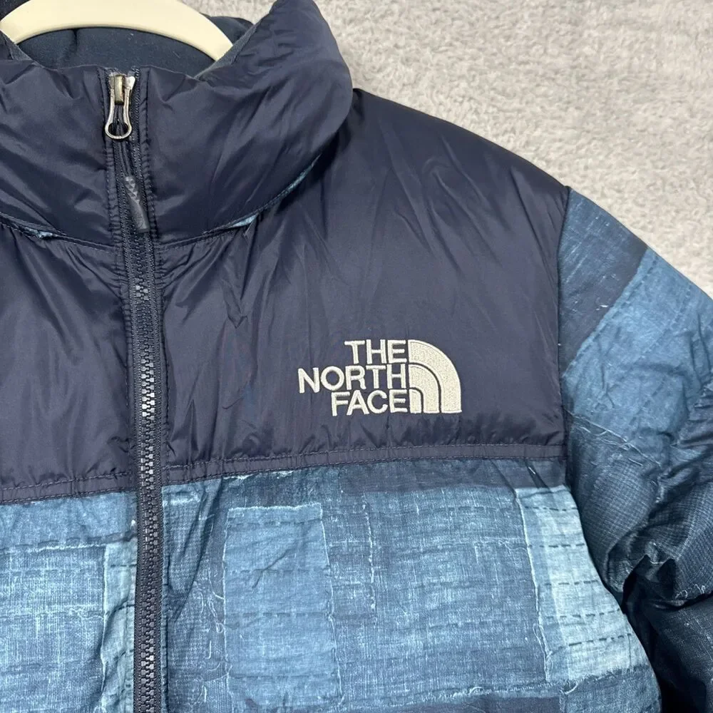 North Face Men's Novelty Nuptse Jacket -  Down Lining Medium Denim Pattern